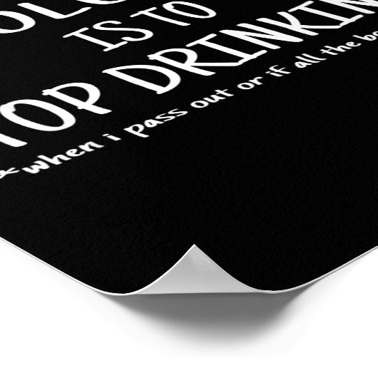 Poster 2018 Resolution Stop Drinking Funny New Year's Eve (Coin)