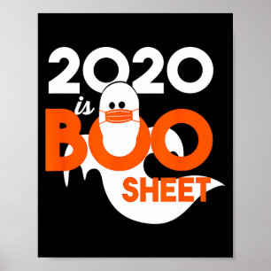 Poster 2020 est boo feuille fantôme halloween