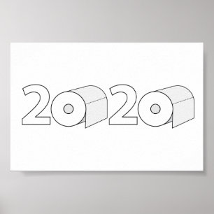 Poster 2020 papier toilette art de quarantaine