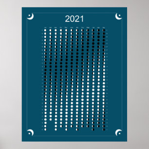Poster 2021 - Calendrier Lune bleu