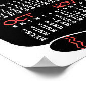 Poster 2021 Year Monthly Calendar Mid-Century Black Cat (Coin)