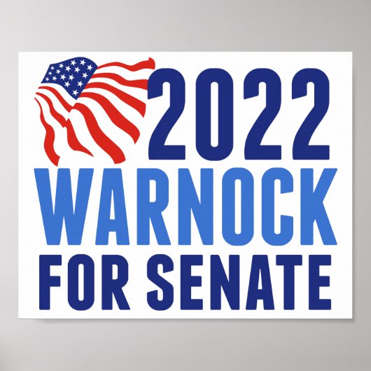 Poster 2022 Warnock pour les élections du Sénat américain (Devant)
