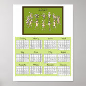 Poster 2023 Calendrier Fabric Font Rabbits Danser (Devant)