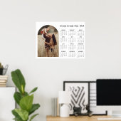 Poster 2024 Calendrier boho moderne 1 photo (Bureau à domicile)