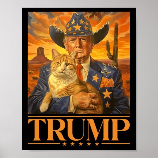 Poster 2024 Et Cat Western Cowboy Patriotic 4 juillet (Devant)