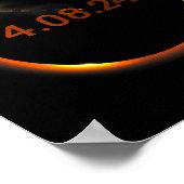 Poster 2024 Solar Eclipse Américain Totality Spring 4.08. (Coin)