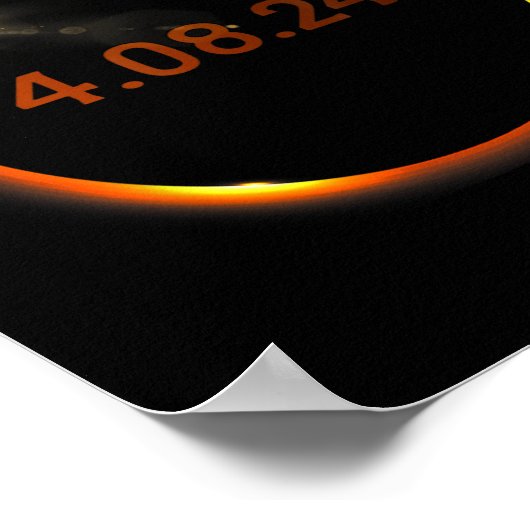 Poster 2024 Solar Eclipse Américain Totality Spring 4.08. (Coin)