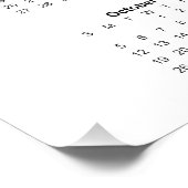 Poster 2025 Année Calendrier mensuel Carré Tous les objec (Coin)