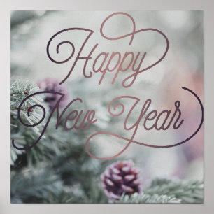 Poster 2025 Bonne année Pink Custom Business