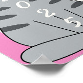 Poster 2025 Calendrier mensuel mignon Nom rose jouant Cha (Coin)