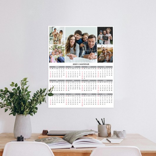 Poster 2025 Custom Family Cinq Calendrier photo