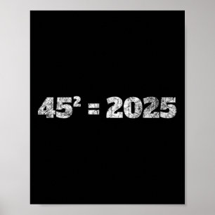 Poster = 2025 Équation Donald Trump 45 47 Élection Maga 2