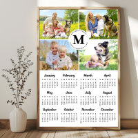 2025 Famille moderne 4 Photo Collage Calendrier pe