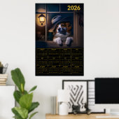 Poster 2026 AI‑Generated Australian Shepherd Calendar  (Bureau à domicile)