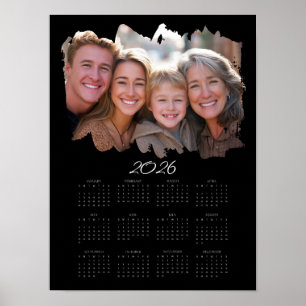 Poster 2026 Ajouter Votre Photo Année Complète Calendrier