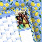 Poster 2026 Année Photo Mur Planner Bleu Avec Citrons