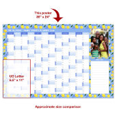 Poster 2026 Année Photo Mur Planner Bleu Avec Citrons