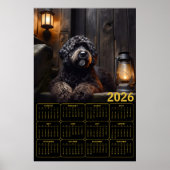 Poster 2026 Black Goldendoodle Calendar (Devant)
