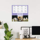 Poster 2026 Calendar with Purple Background (Bureau à domicile)