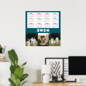 Poster 2026 Calendar with Teal Background  (Bureau à domicile)
