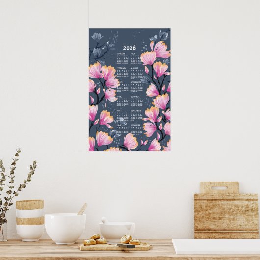 Poster 2026 Calendrier Magnolia (Cuisine)