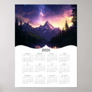 Poster 2026 Céleste Mountain Calendrier de la muraille de