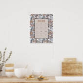 Poster 2026 Full Year Floral Bluebird Calendar (Cuisine)