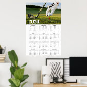 Poster 2026 Golf Calendar with Tee-Off Photography (Bureau à domicile)