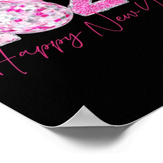 Poster 2026 Happy New Year Bow Patch Disco Ball (Coin)