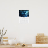 Poster 2026 Imaginaire Bleu Unicorne Année complète Calen (Cuisine)