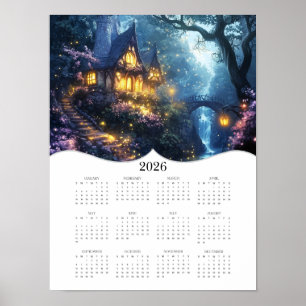 Poster 2026 Imaginaire Cottage plein année Calendrier du 