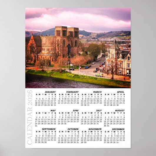 Poster 2026 Inverness Calendar, Scottish Highlands (Devant)