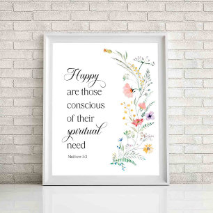 Poster 2026 JW Année Texte avec fleurs de printemps Matth