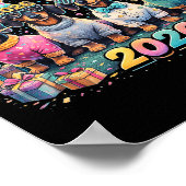 Poster 2026 New Year Dachshund Party Fireworks Fun  (Coin)