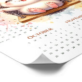 Poster 2026 One-Page Calendar Cute Hedgehog on Swing (Coin)
