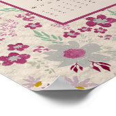 Poster 2026 Pink Gray Floral Pattern Calendar (Coin)