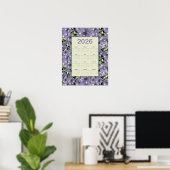 Poster 2026 Purple Flowers Wall Calendar (Bureau à domicile)