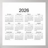 Poster 2026 Simple Minimalist Calendar (Devant)