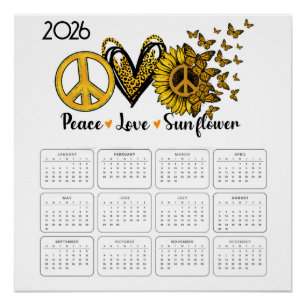 Poster 2026 : Une année de paix, d'amour et de tournesols