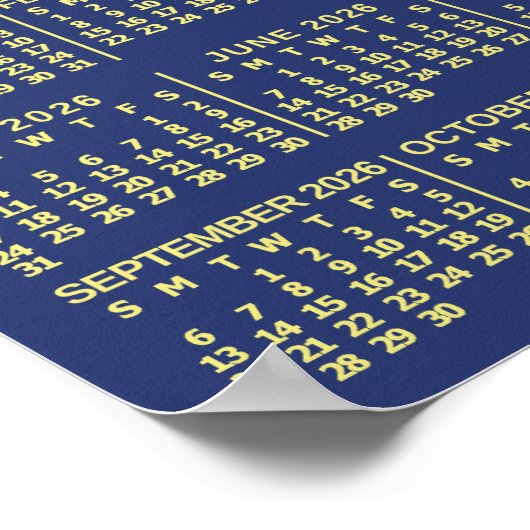 Poster 2026 Year Calendar Starry Night or Add Your Photo (Coin)