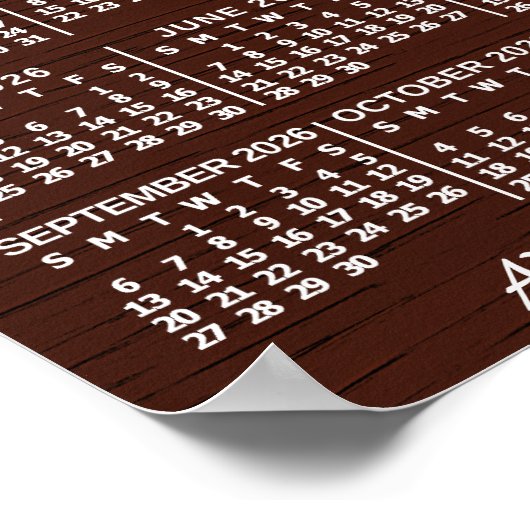 Poster 2026 Year Monthly Calendar Wood Custom 3 Photos (Coin)