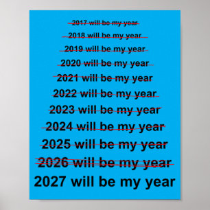 Poster 2027 sera l'année drôle de résolution de Nouvel An