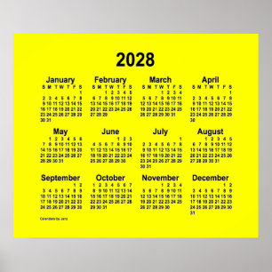 Poster 2028 Yellow Calendar by Janz Print