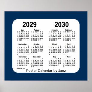 Poster 2029-2030 Boîte de police Calendrier de l'école bl