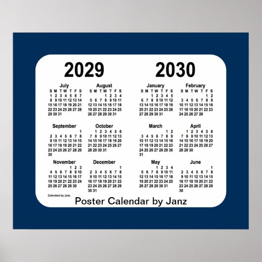 Poster 2029-2030 Boîte de police Calendrier de l'école bl (Devant)