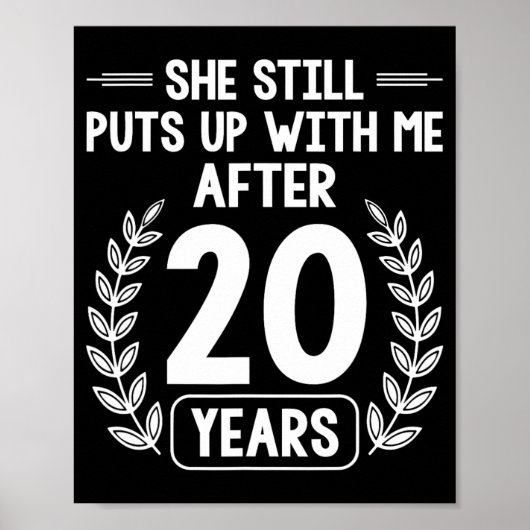 Poster 20 Ans De Mariage Mari Funny 20e Anniversaire (Devant)