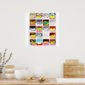 Poster 20 bananes 3x3 (Cuisine)