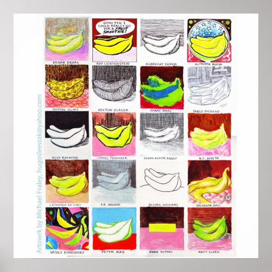 Poster 20 bananes 3x3 (Devant)