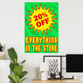 POSTER 20 % DE LA POSTE DE VENTE AU DÉTAIL (Bureau à domicile)