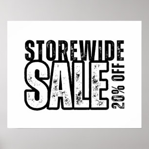 Poster 20 % de réduction sur la vente, affichage magasin